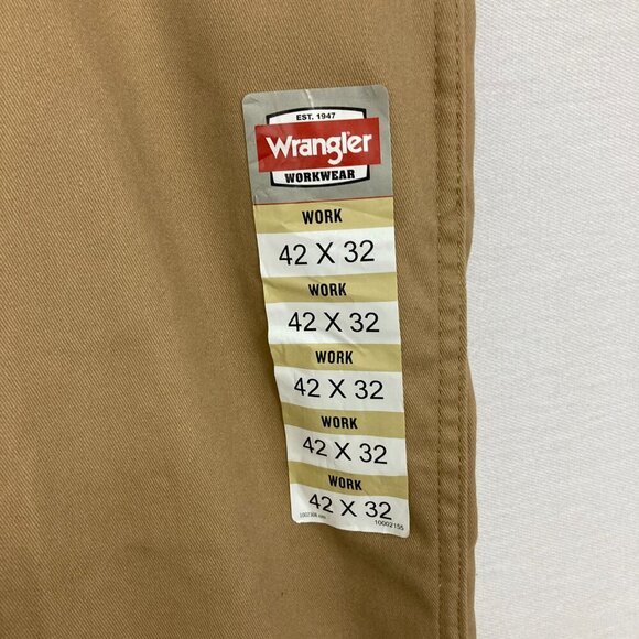 New Wrangler Men's Tan Workwear Work Pants size 42 x 32 - Picture 5 of 11